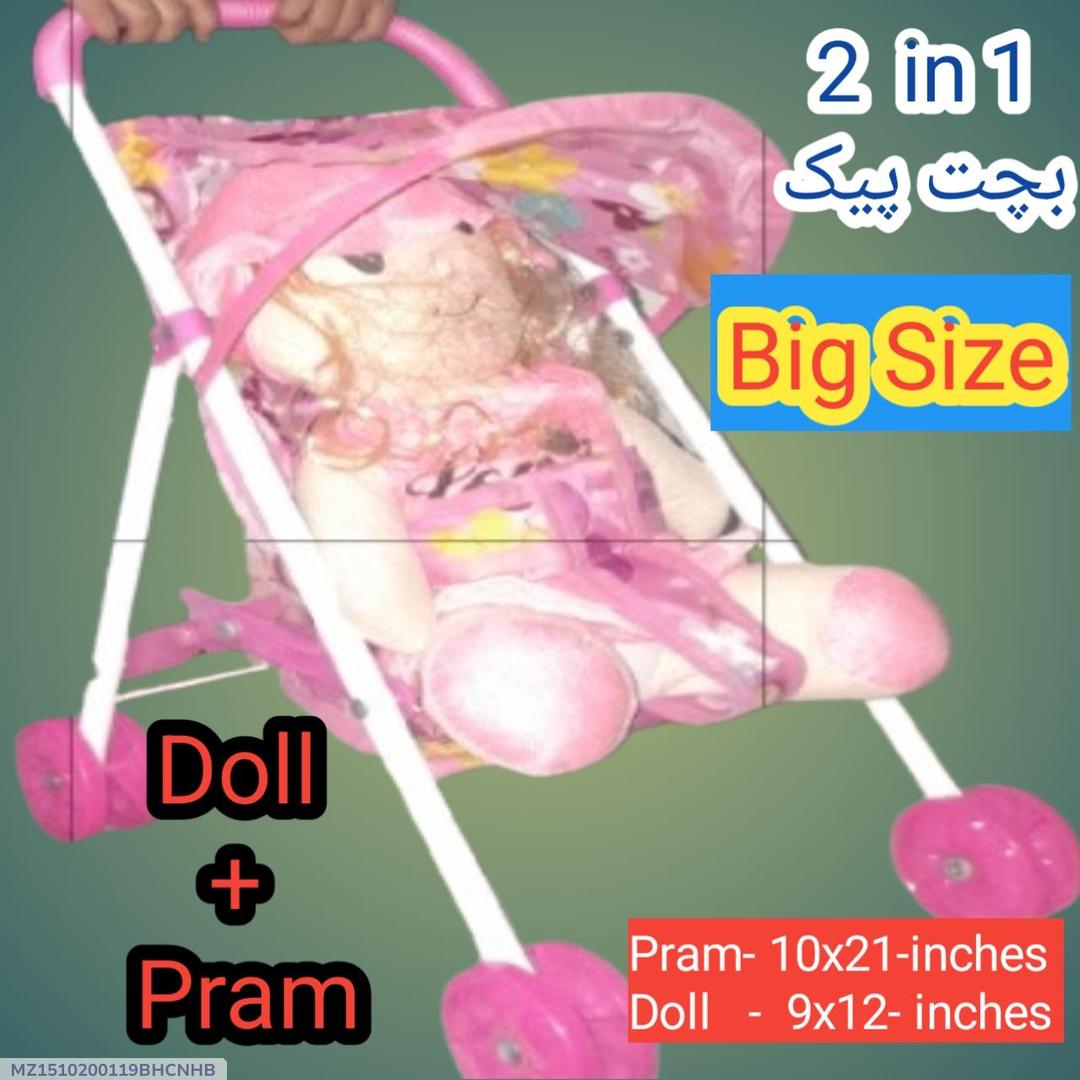 Plush Toy Bundle
*Product Description*: 2 in1 Doll & pram , 12x9 doll, 21x10 pram for doll
