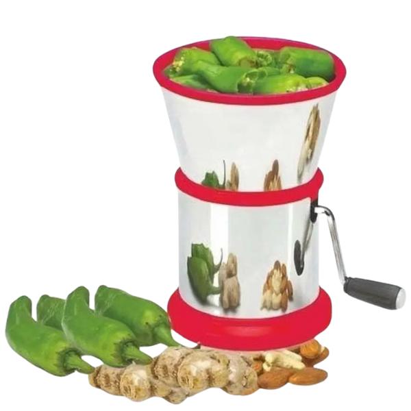 Red Stainless Steel Manual Food Chopper - 1 Pc for Effortless
