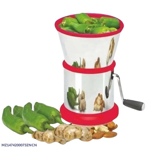 Red Stainless Steel Manual Food Chopper - 1 Pc for Effortless