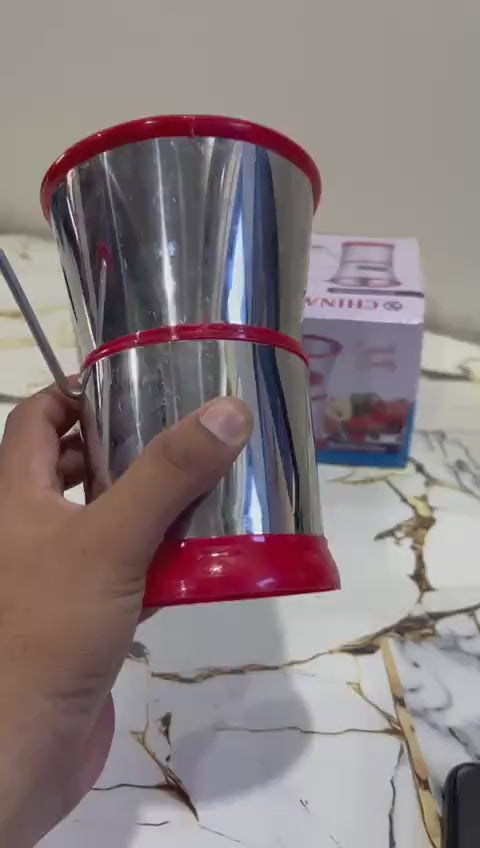 Red Stainless Steel Manual Food Chopper - 1 Pc for Effortless